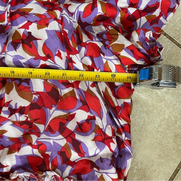 Anthropologie Robin Floral Ruffled Tiered Mini Dress in Red and Pink Size 3X - Picture 7 of 10